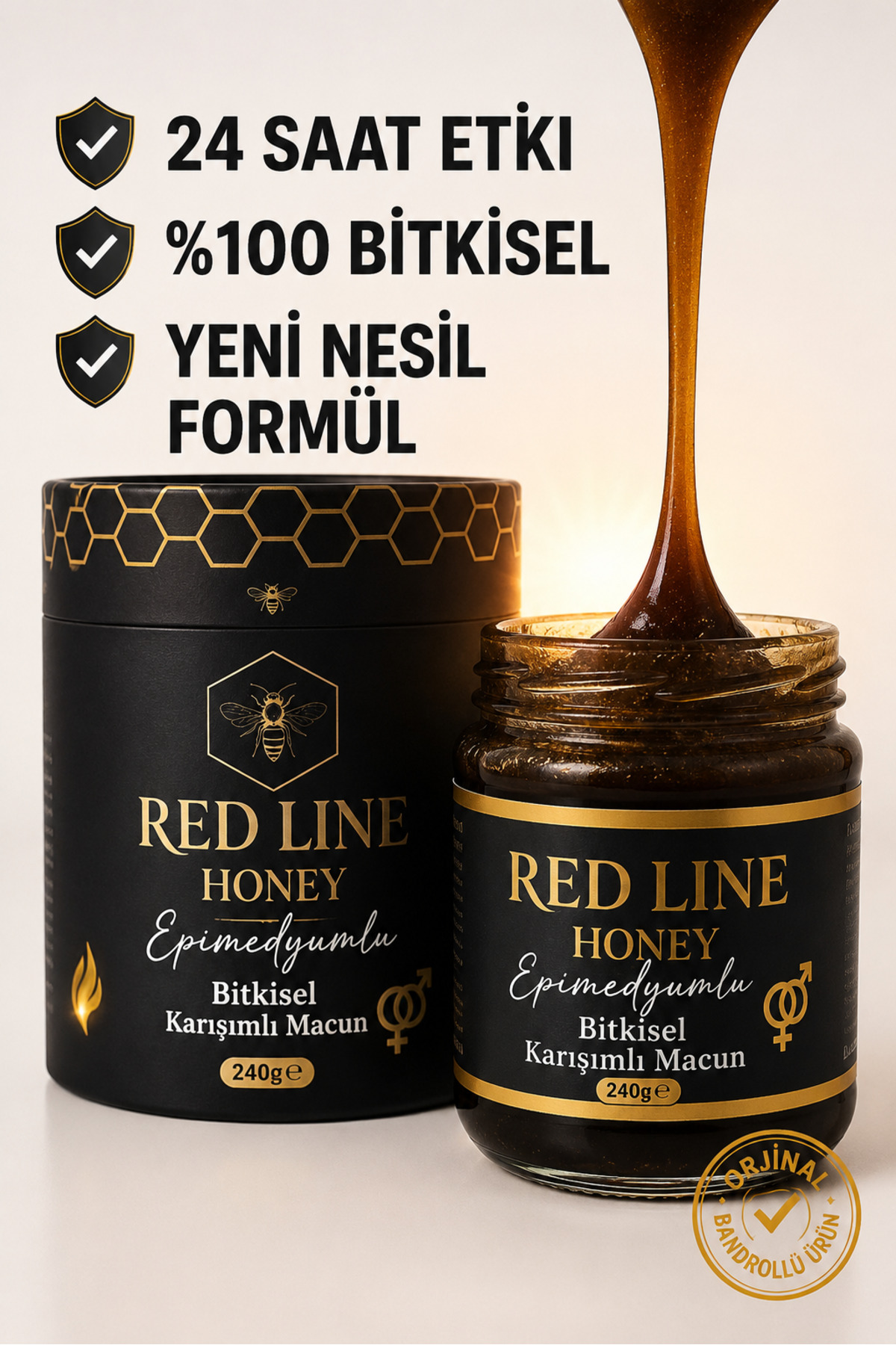 Red Line Bitkisel Sertlestiricilinz Azdiriçıln Geciktiriçilx Erkenx1 Bosalmax1 Kuvvet Güç Performanse Macun Premium 240 Gr