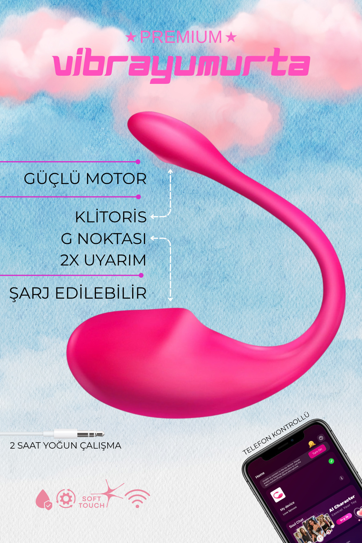 TOYZNTOYZ Garantili 30 Mod Telefon Kontrollü Çift Motor Son Nesil Vibratör Kadınlar Ve Erkekler Için - Görsel 3