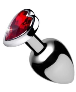 Night Blue Erotic Shop Silver Paslanmaz Çelik Kalp Taşlı Anal Plug