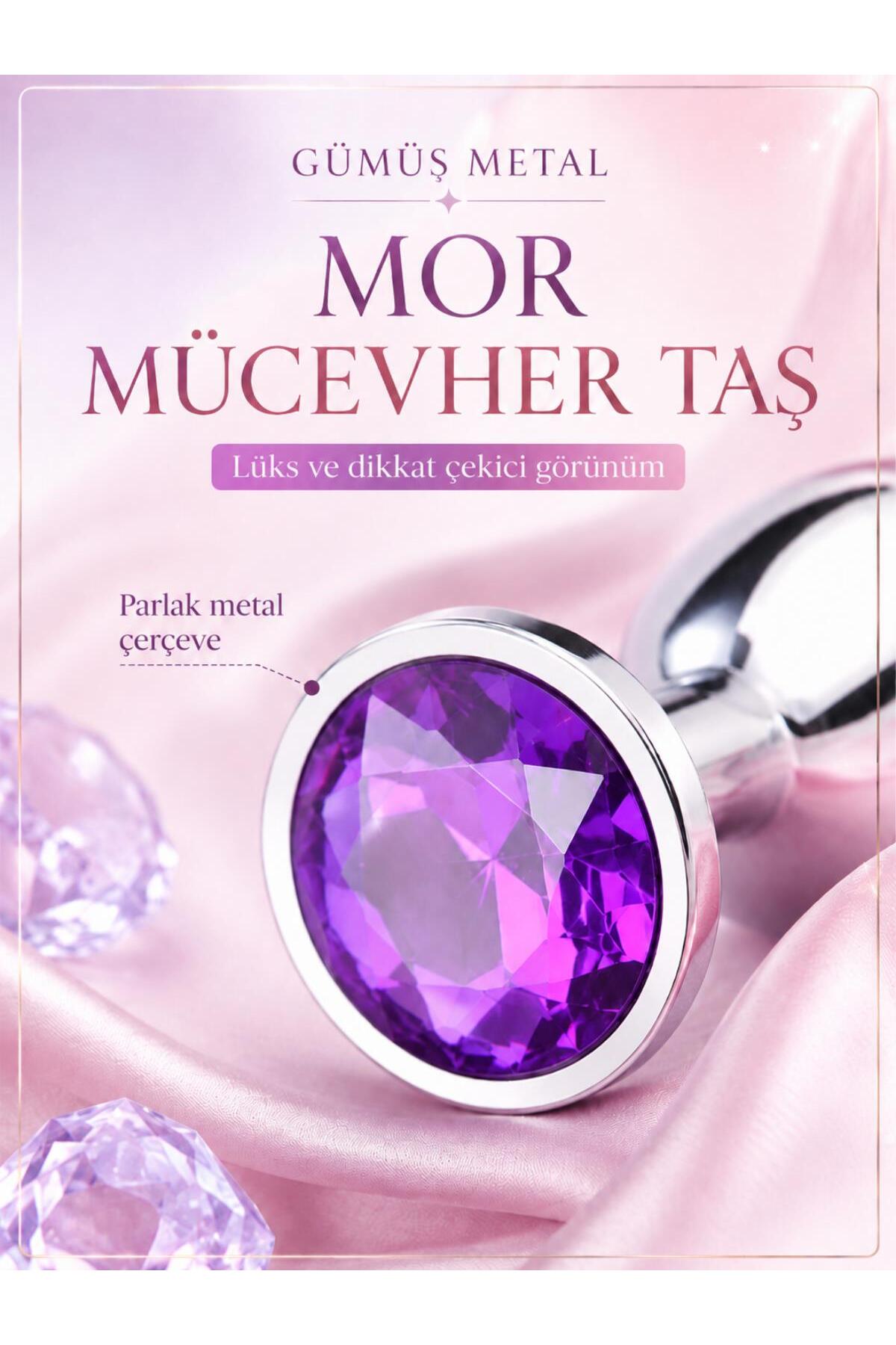 Lolita Shop Gümüş Metal Mor Lüks Mücevher Taşlı 7 Cm Lüks Anal Alıştırıcı Açıcı Genişletici Tıpa Plug Ve Tıkaç - Görsel 3