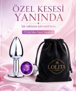 Alternative view of Lolita Shop Gümüş Metal Mor Lüks Mücevher Taşlı 7 Cm Lüks Anal Alıştırıcı Açıcı Genişletici Tıpa Plug Ve Tıkaç