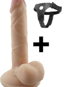 Alternative view of Lolita Shop Süper Gerçekçi Doku 16 Cm Belden Bağlamalı Kemerli Anal Vajina Dildo Vantuzlu Realistik Takma Penis