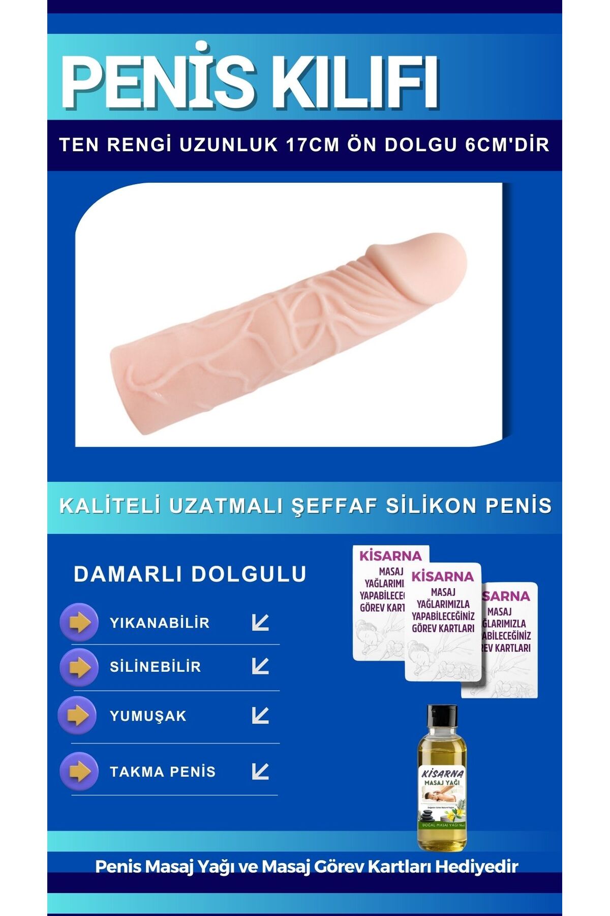 Kisarna Dolgulu 6 Cm Uzatıcı Prezervatif - Görsel 3