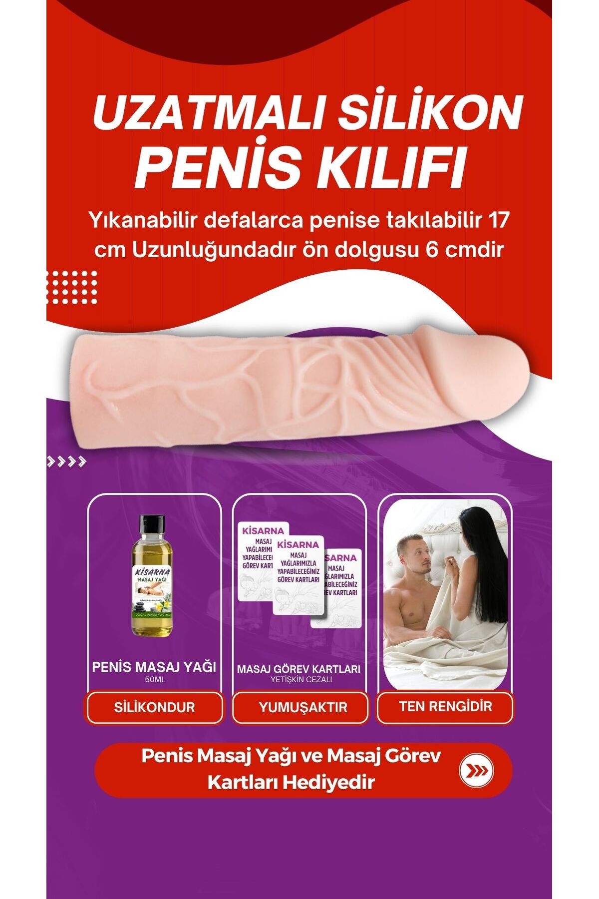 Kisarna Dolgulu 6 Cm Uzatıcı Prezervatif