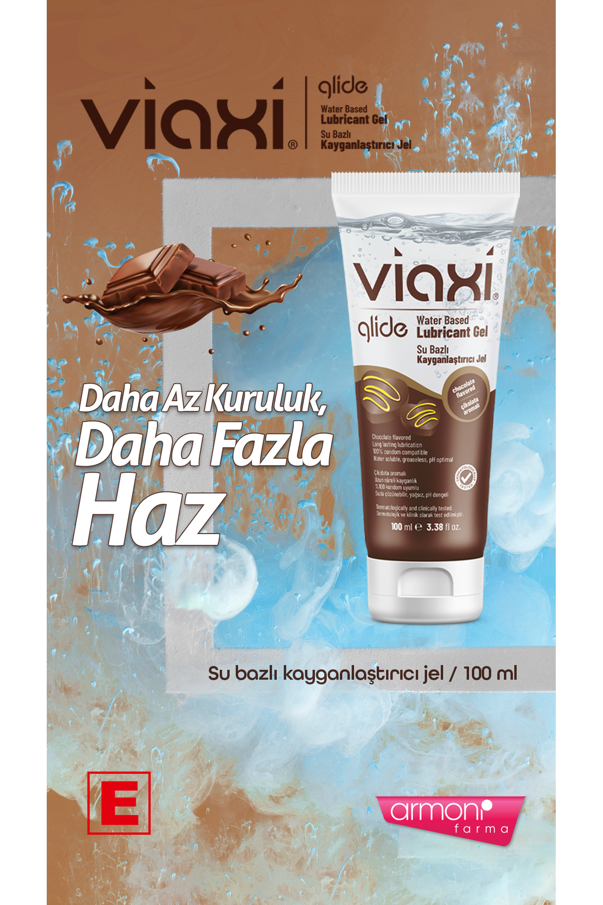 Viaxi Glide Çikolatalı Su Bazlı Kayganlaştırıcı Jel 100 Ml (3 Adet) Skt: 27/06/2026 - Görsel 3