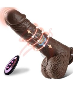 Erotica İleri Geri ve Dönme Hareketli Isıtmalı Realistik Yapay Penis Vibratör Thrusting Dildo 25 CM