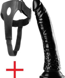 Lolita Shop Gerçekçi Doku Belden Bağlamalı Zenci 21 cm Kemerli Yumurtalıksız Realistik Takma Siyah Dildo Penis