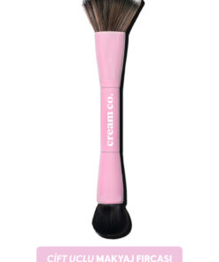 Cream Co. Çift Taraflı Makyaj Fırçası | Dual-Ended Allık Kontür Fondöten Kapatıcı | Çok Amaçlı Makeup Brush
