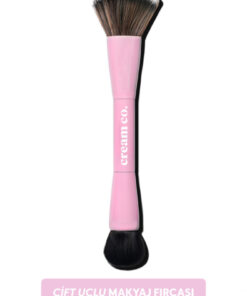 Cream Co. Çift Taraflı Makyaj Fırçası | Dual-Ended Allık Kontür Fondöten Kapatıcı | Çok Amaçlı Makeup Brush