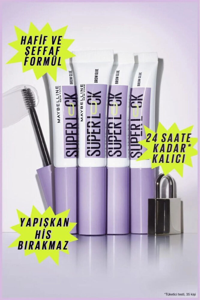 Maybelline New York Super Lock Brow Glue Kaş Sabitleyici Maskara - Şeffaf + Sürpriz Kutu Hediye - Görsel 3