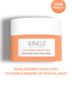 Sinoz Vitamin Kokteyl-Nemlendirici Besleyici Onarıcı Yüz Kremi (Vitamin C+ B3 +B5 +E) ve Makyaj Bazı 50Ml