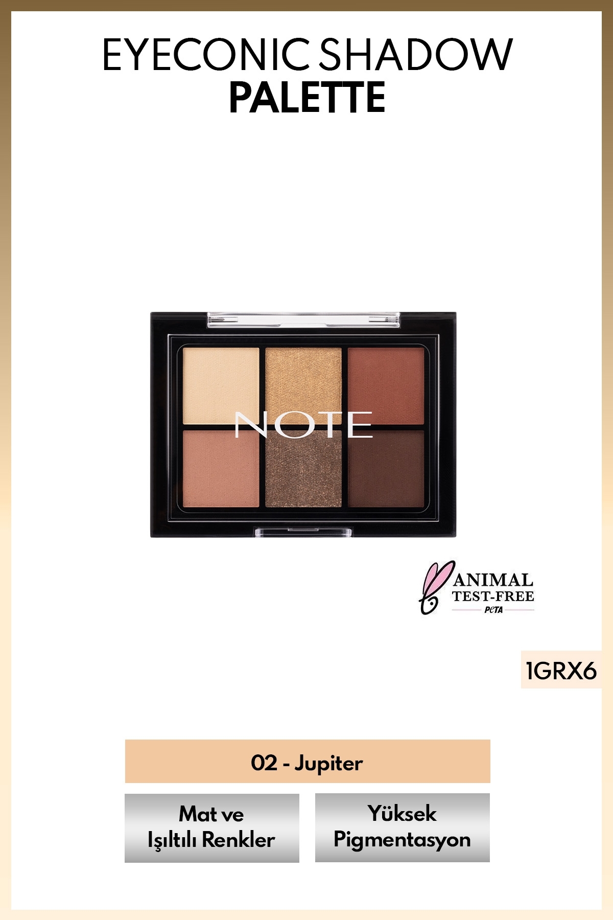 Note Cosmetics Eyeconic Eyeshadow Palette Mat ve Işıltılı Toz Göz Far Paleti - 02 Jupiter