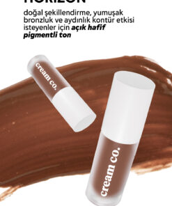 Cream Co. Likit Bronzer Glow Sculpt Horizon | Kontür Nötr Açık Kahve | Yüz Şekillendirici Nemlendirici Makyaj - Görsel 3