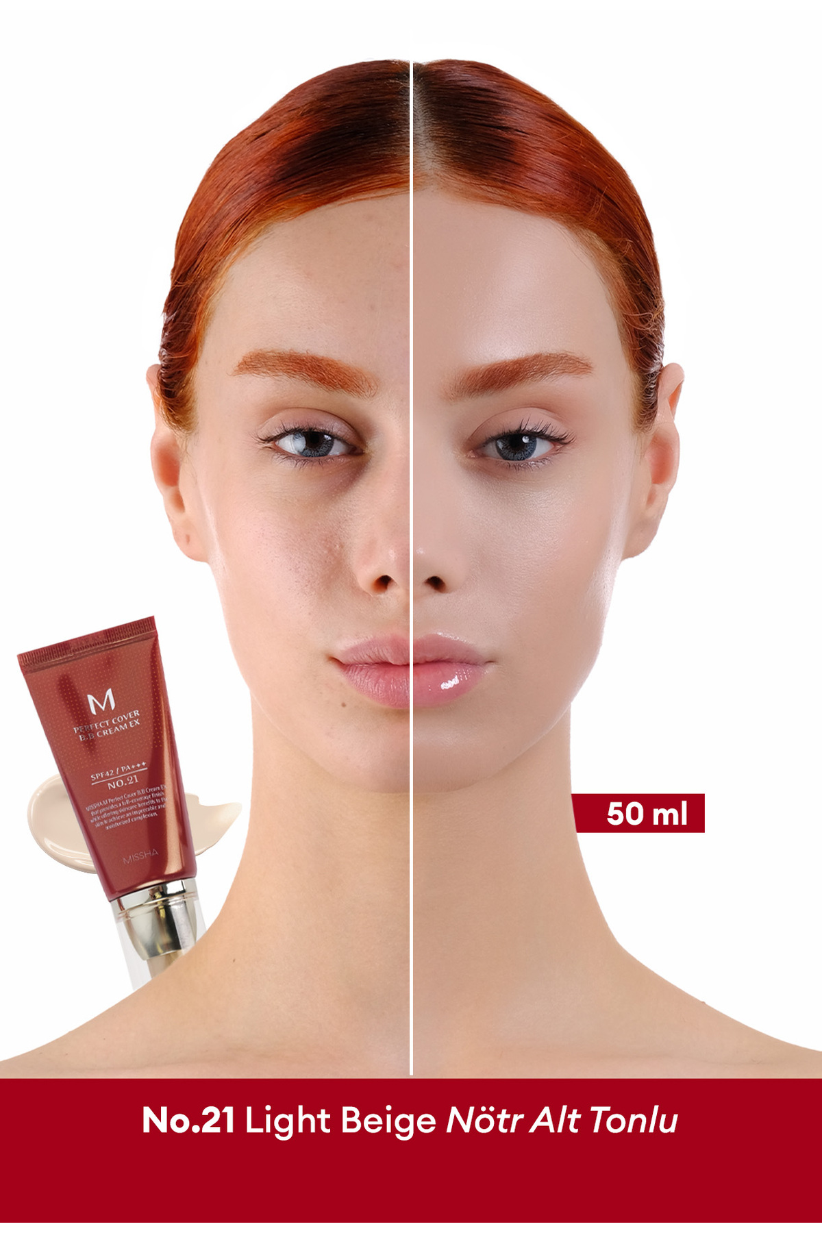 Missha Mükemmel Kapatıcılık Sunan Çok Fonksiyonlu M Perfect Cover BB Cream Ex SPF42/PA+++ No.21 (50ml)