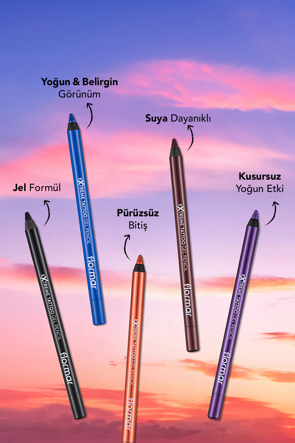 Flormar Suya Dayanıklı Jel Göz Kalemi (KOYU KAHVE) - Extreme Tattoo Gel Pencil - 002 Walnut - 8682536028844 - Görsel 3