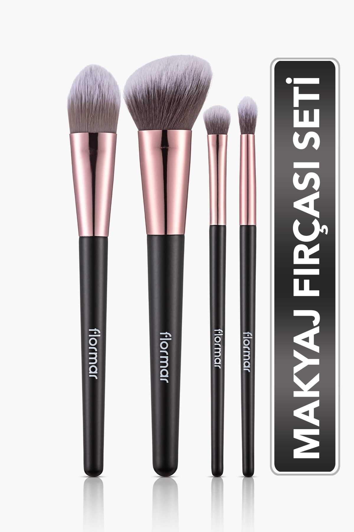 Flormar 4'lü Makyaj Fırçası Seti (Allık-Fondöten-Far-Crease) - Makeup Brush Set - 8690604597772