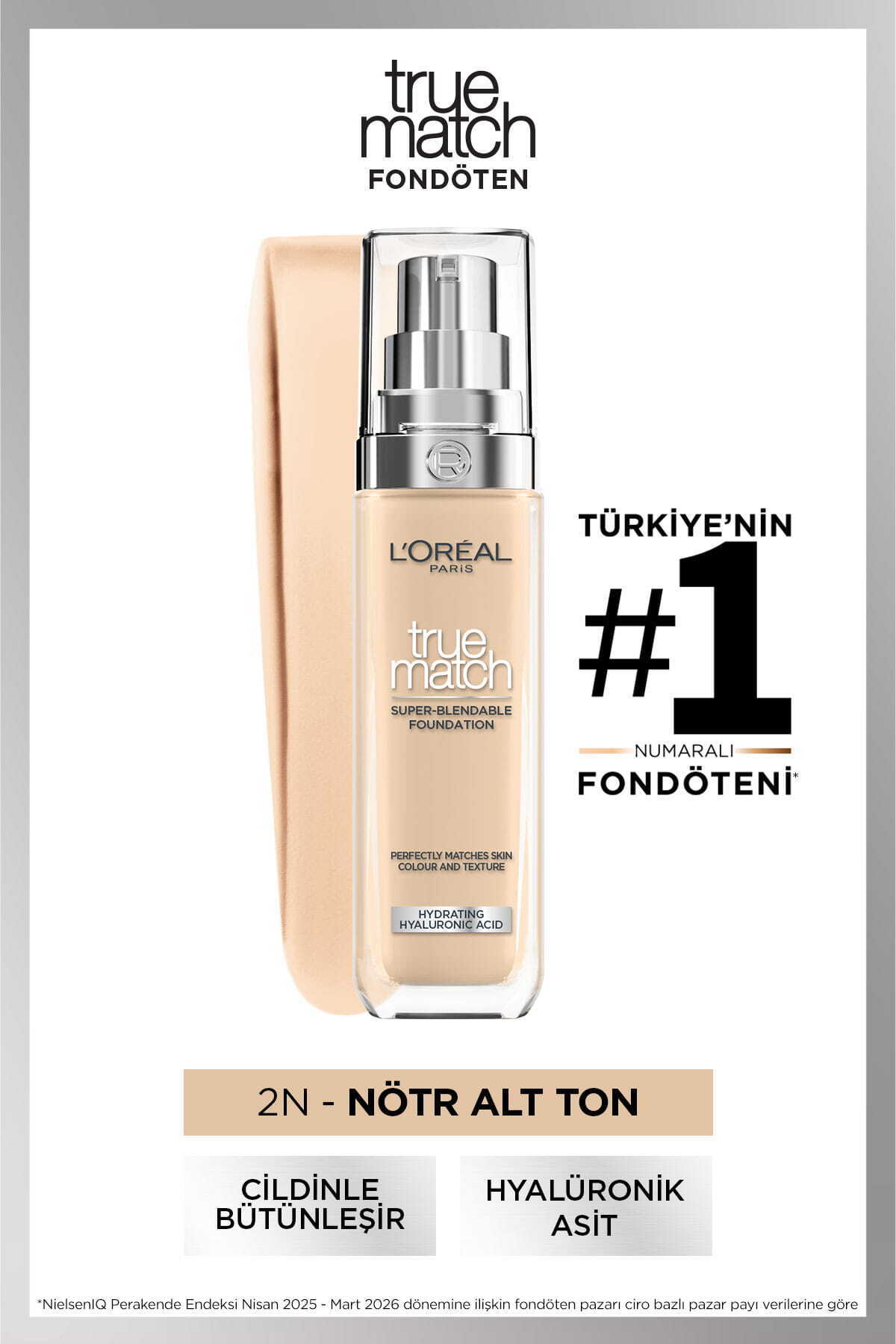 L'Oreal Paris True Match Bakım Yapan Fondöten - 2N Nötr Alt Ton