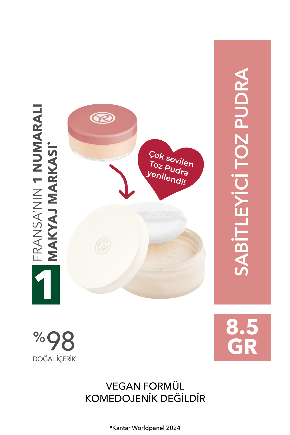 Yves Rocher Matlaştırıcı & Sabitleyici Toz Pudra – Vegan – 8.5 g