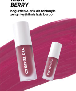 Cream Co. Allık Ruj Göz Farı Glow Tint Rich Berry | Nemlendirici Makyaj | Pembe Bordo | Hyaluronik Asit Peptit - Görsel 3