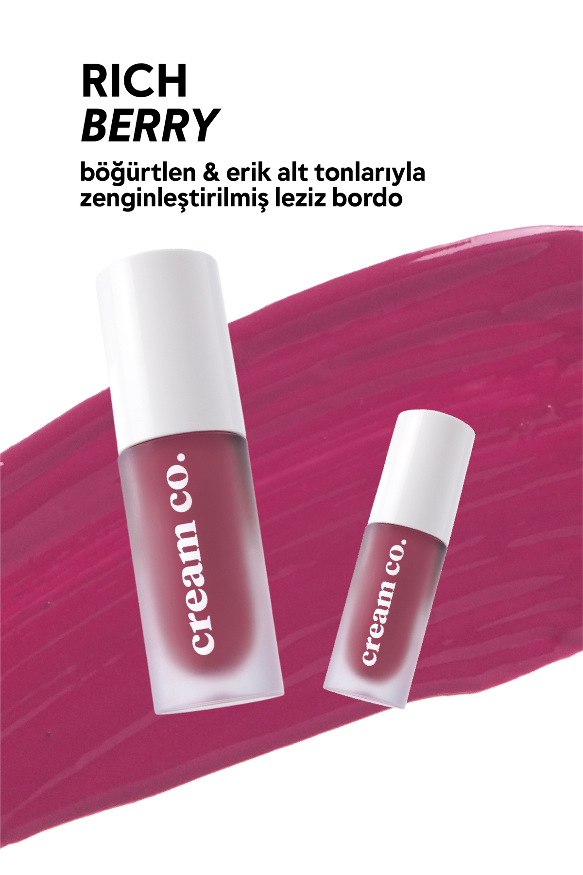 Cream Co. Allık Ruj Göz Farı Glow Tint Rich Berry | Nemlendirici Makyaj | Pembe Bordo | Hyaluronik Asit Peptit - Görsel 3