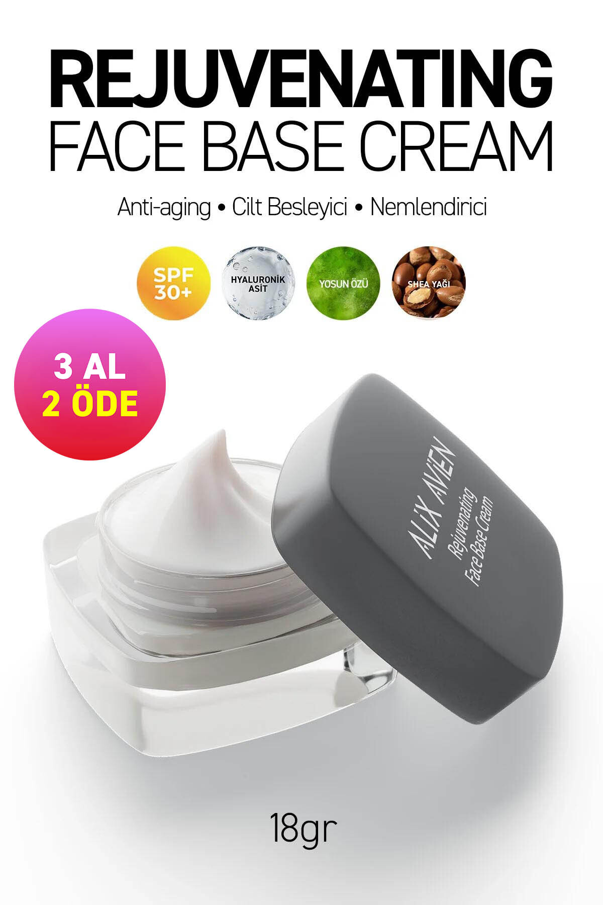 Alix Avien Rejuvenating Face Base Cream - Çok Amaçlı Gençleştirici Makyaj Bazı Kremi SPF 30