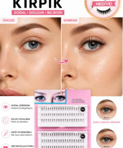 MAQYA KOZMETİK Takma Kirpik Seti 120'li Yapıştırıcı Hediyeli Sabitleyici Doğal Görünüm+ Takma Kirpik Cımbızı + Tarama Fırçası 10D-8D/10mm-8mm - Görsel 3
