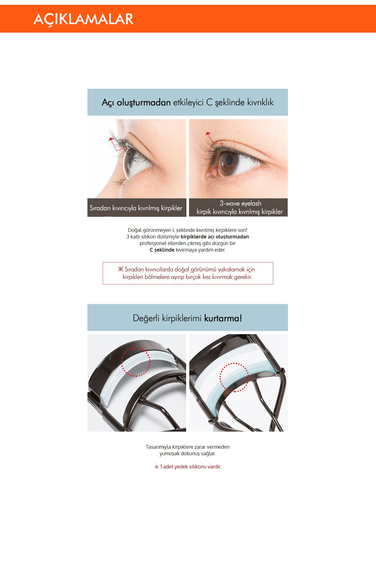Missha 3 Kat Güçlü Kirpik Kıvırıcı 3-wave Eyelash Curler - Görsel 3
