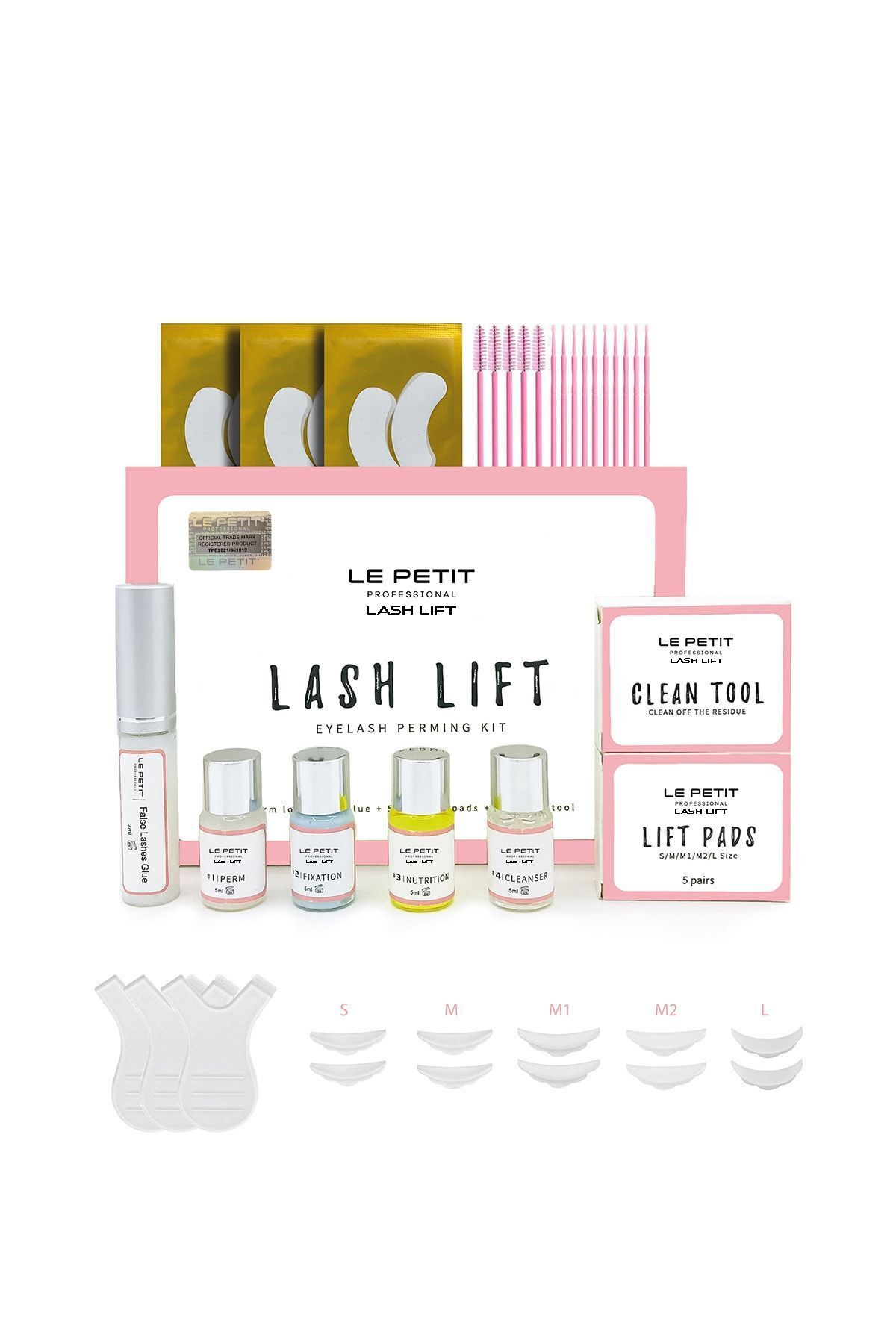 Le Petit Professional Lash Lift Kirpik Lifting Seti-Full Set (Profesyonel Salon Etkisi,10-12 işlem,Evde 10 Dakikada Lifting&Kaş Laminasyon)