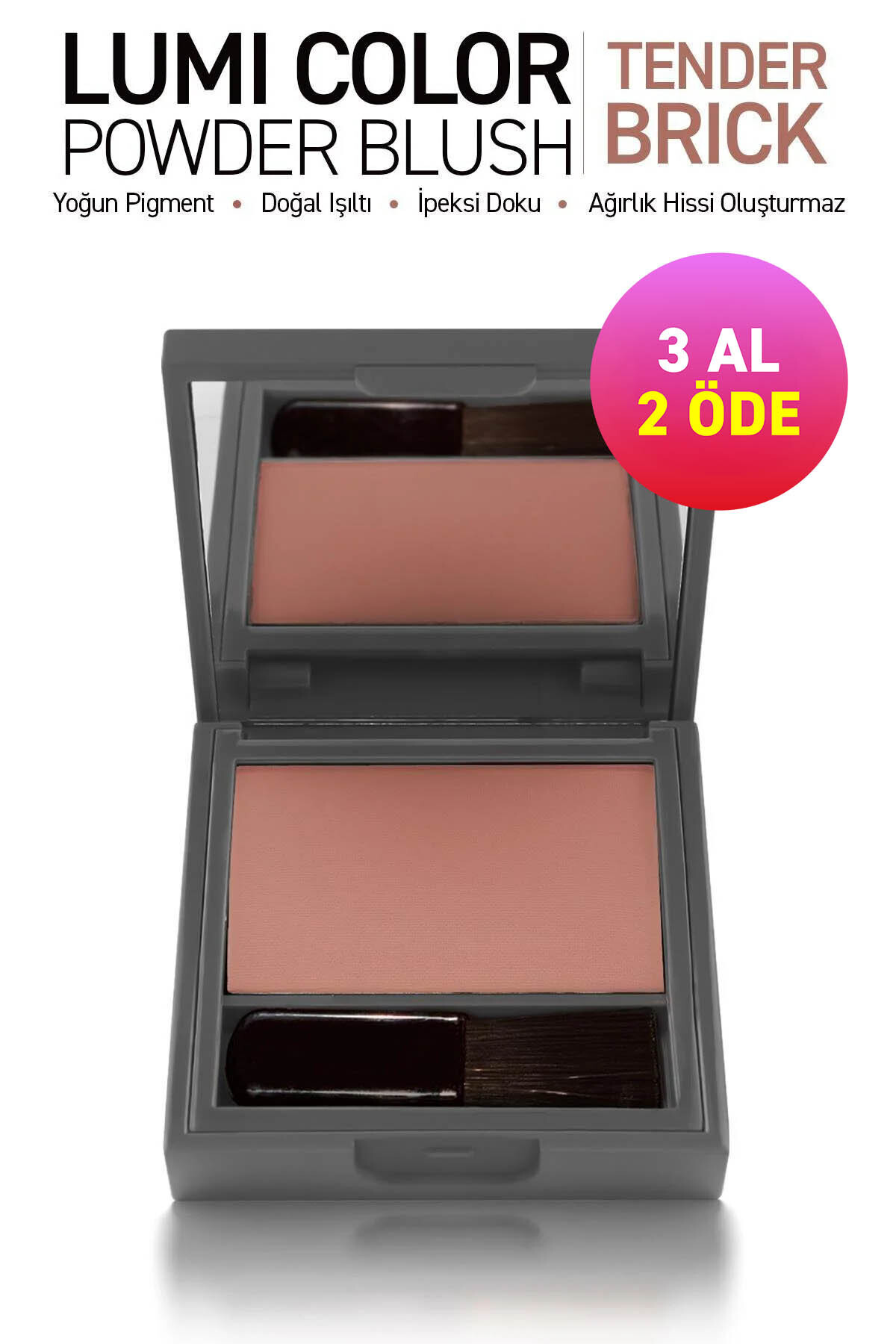 Alix Avien Yoğun Pigmentli Ultra İnce İpeksi Dokulu Pudra Allık - Lumi Color Powder Blush 155 Tender Brick