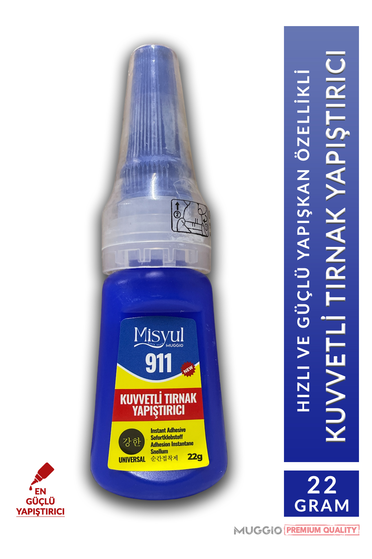 Muggio Kuvvetli Takma Tırnak Tips Yapıştırıcı 22gr - Ultra Güçlü