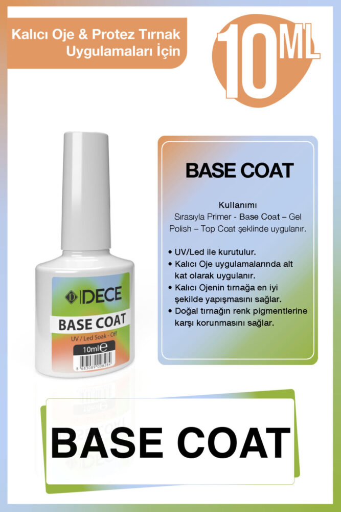 d dece Primer Base Coat Top Coat Seti – Kalıcı Oje & Protez Tırnak İçin 3’lü Kat Seti 10ml - Görsel 3