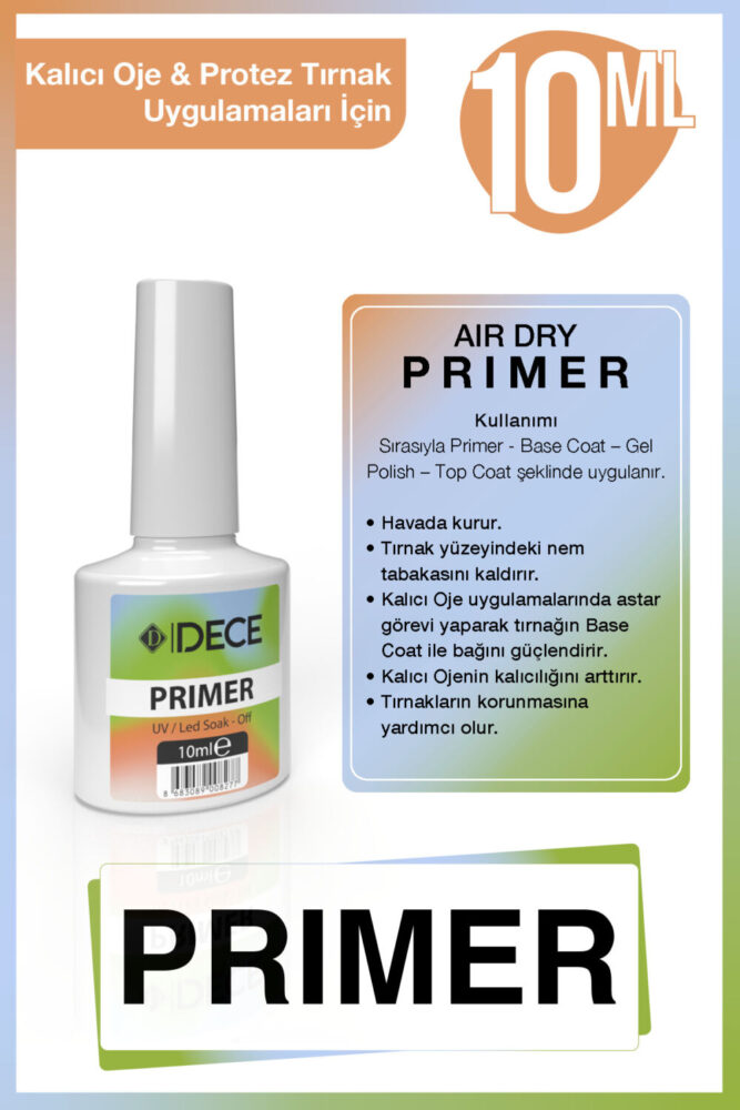 d dece Primer Base Coat Top Coat Seti – Kalıcı Oje & Protez Tırnak İçin 3’lü Kat Seti 10ml - Görsel 2