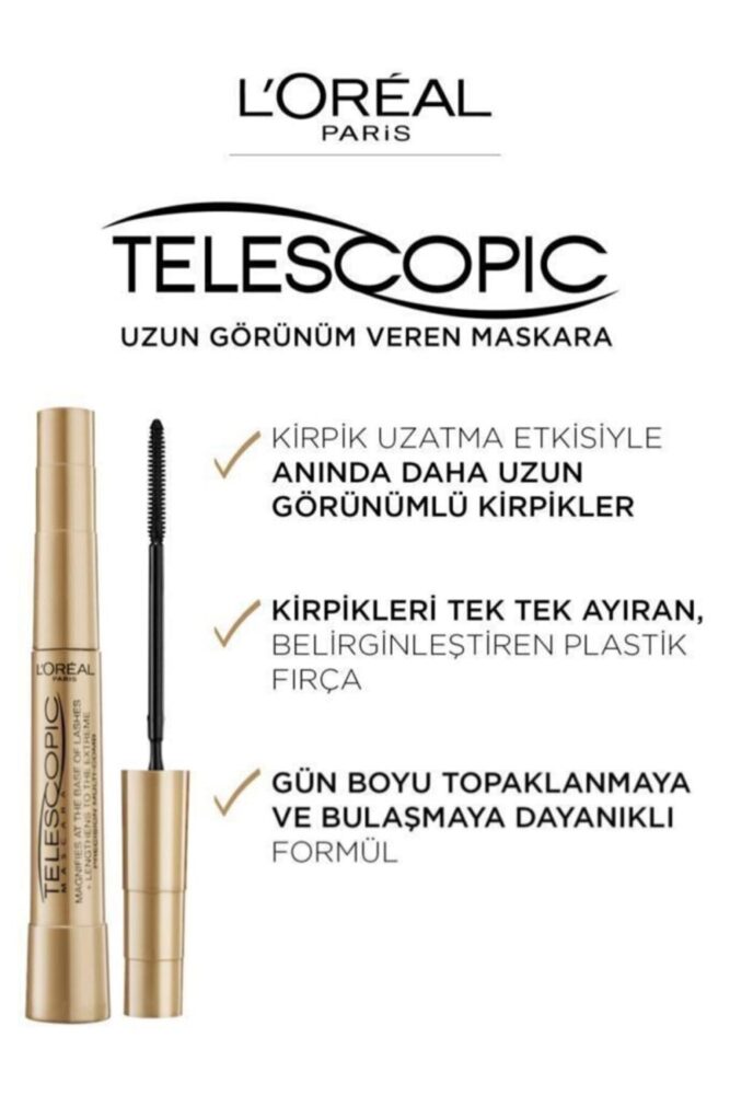 L'Oreal Paris Telescopic Yeni Siyah Maskara - Görsel 2