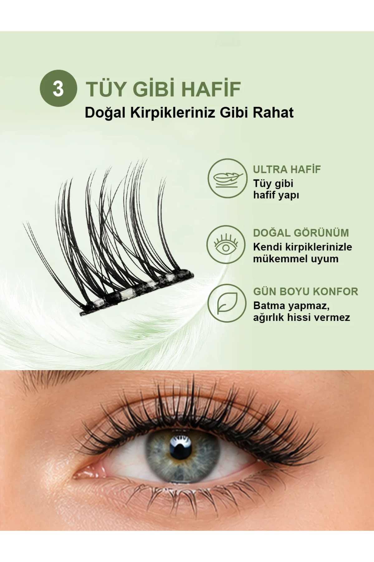 Takma Takma KP1451 - Takma Kirpik Günlük Masumiyet Siyah - Görsel 3