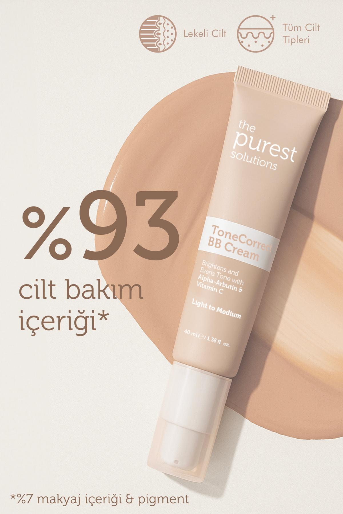 The Purest Solutions Lekeli Ciltler İçin Cilt Tonu Eşitleyici BB Krem, SPF 50+ 40 ml – Açık / Orta Ton - Görsel 3