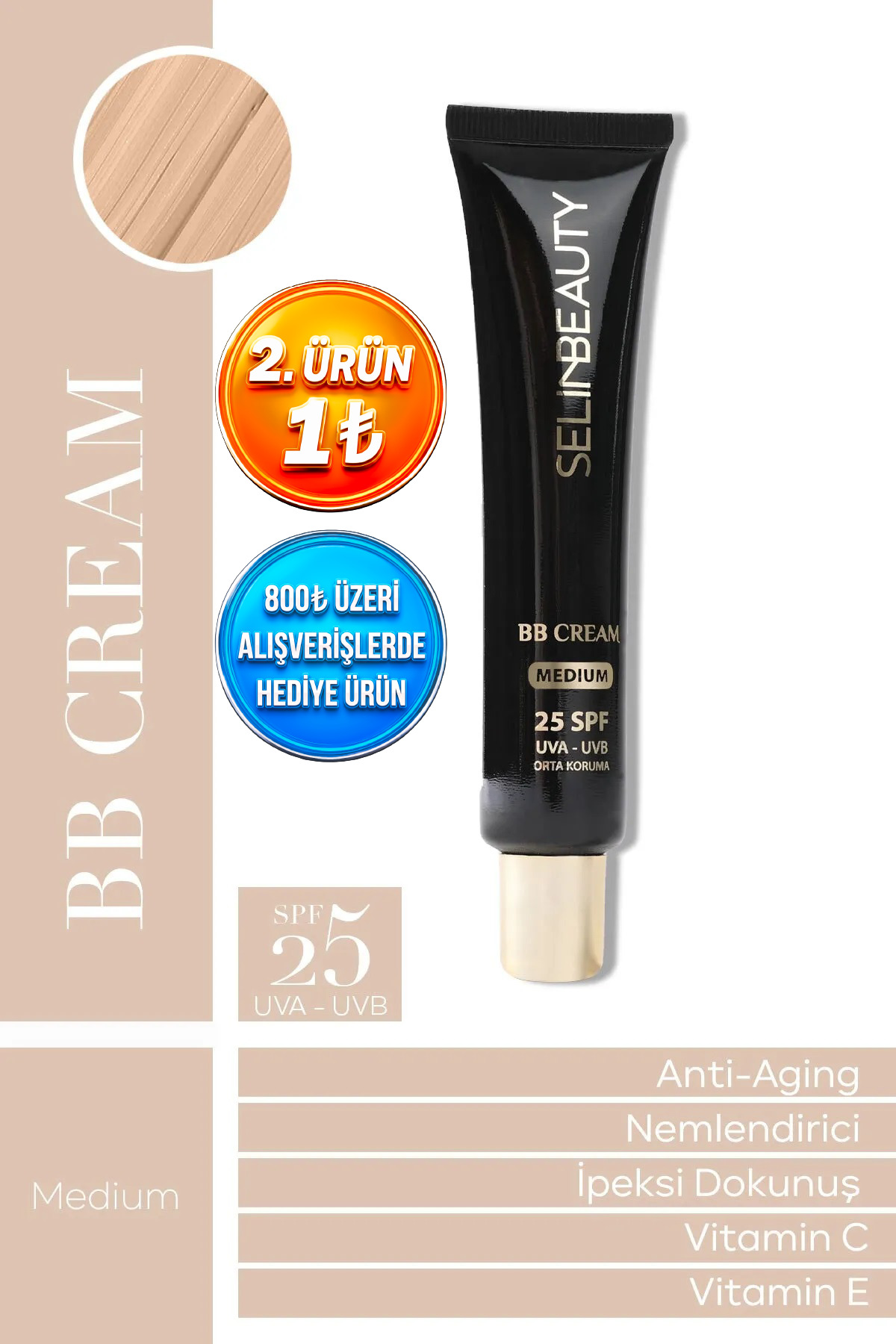 SELİNBEAUTY BB Cream Medium SPF25 40 ML