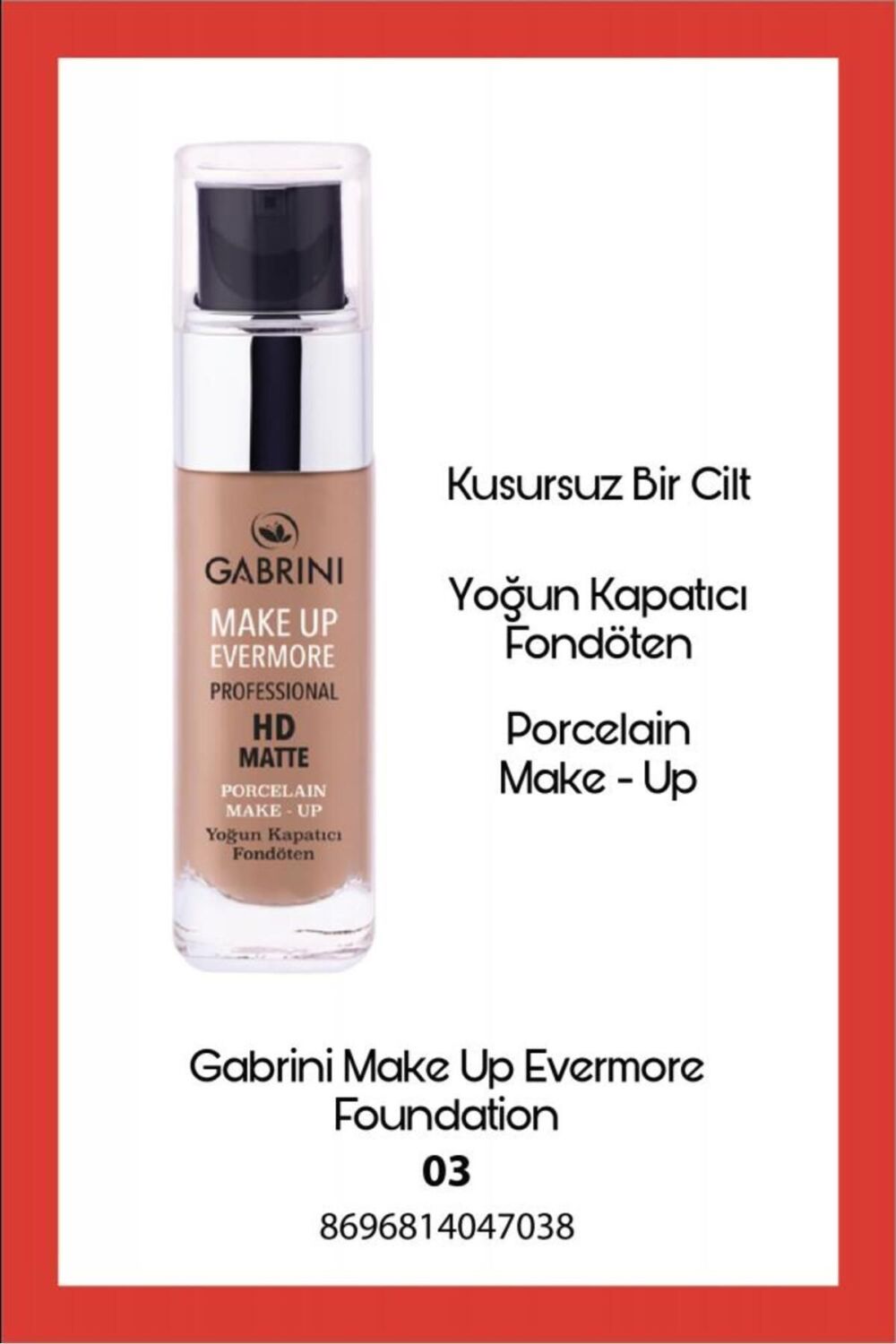 Gabrini Mat Fondöten Professional Hd Matte Foundation 2 No - Görsel 3