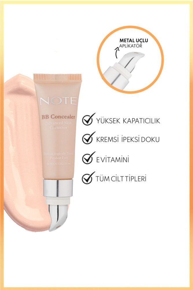 Note Cosmetics Bb Concealer Spf 15 Yoğun Kapatıcı Metal Başlıklı Göz Altı Kapatıcısı - 01 Açık - Görsel 2
