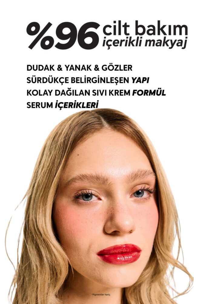 Cream Co. Allık Ruj Göz Farı Glow Tint Deep Red | Nemlendirici Makyaj | Kırmızı | Hyaluronik Asit Peptit - Görsel 2