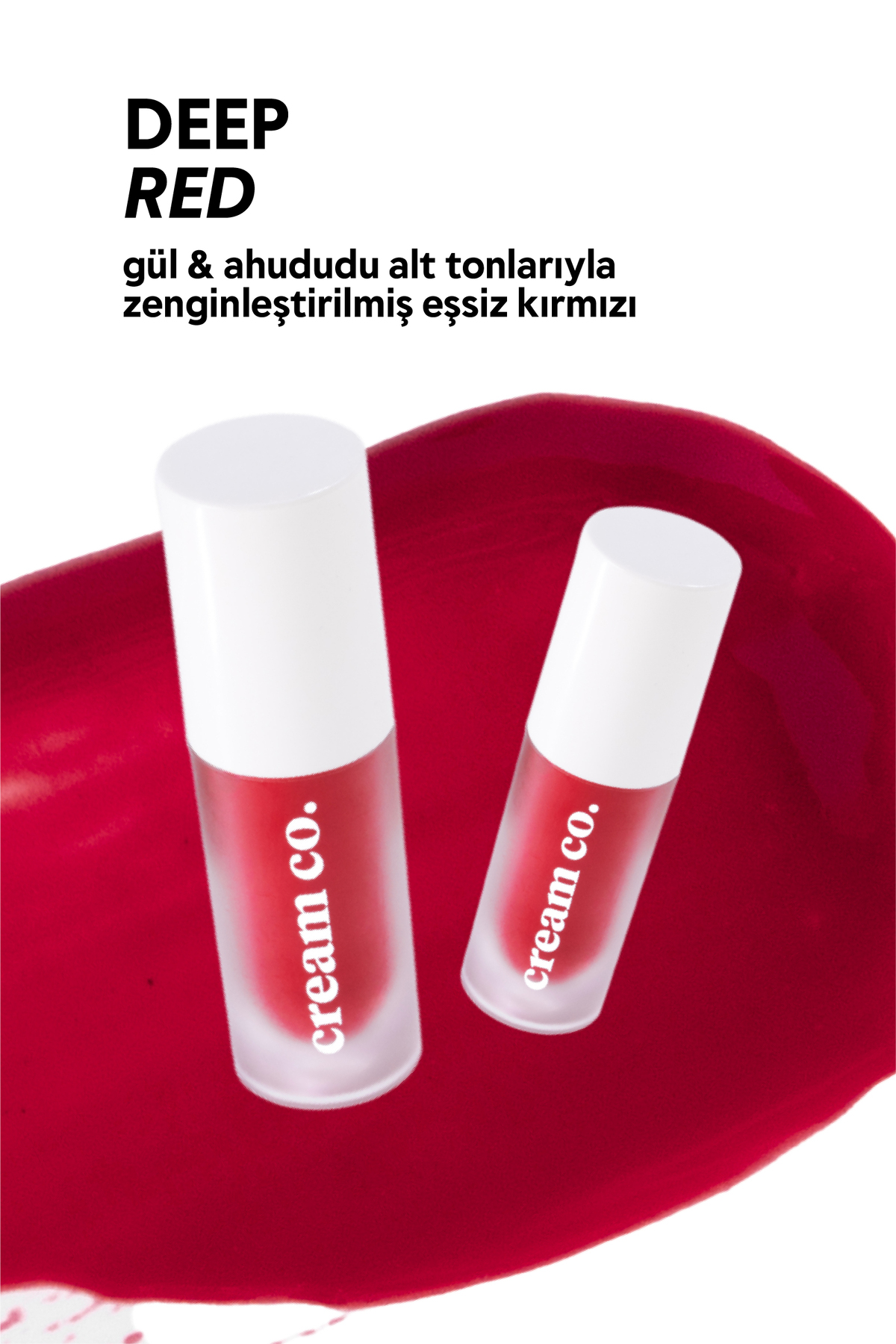 Cream Co. Allık Ruj Göz Farı Glow Tint Deep Red | Nemlendirici Makyaj | Kırmızı | Hyaluronik Asit Peptit - Görsel 3