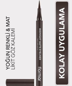Flormar Mat Likit Kalem Eyeliner (KAHVE) - Midnight Matte Eyeliner - 002 Brown - 8690604641659