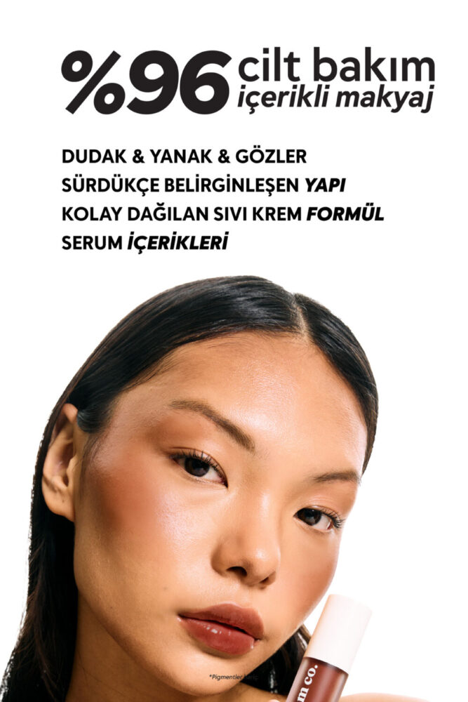 Cream Co. Allık Ruj Göz Farı Glow Tint Warm Terracotta Nemlendirici Makyaj | Kahverengi Hyaluronik Asit Peptit - Görsel 2