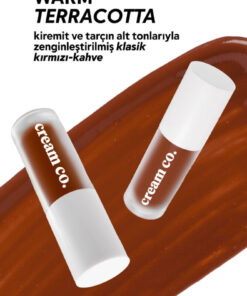 Cream Co. Allık Ruj Göz Farı Glow Tint Warm Terracotta Nemlendirici Makyaj | Kahverengi Hyaluronik Asit Peptit - Görsel 3