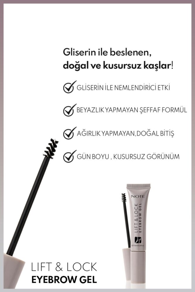 Note Cosmetics Lift & Lock Eyebrow Gel Şeffaf Kaş Sabitleyici Jel Wax - Görsel 2