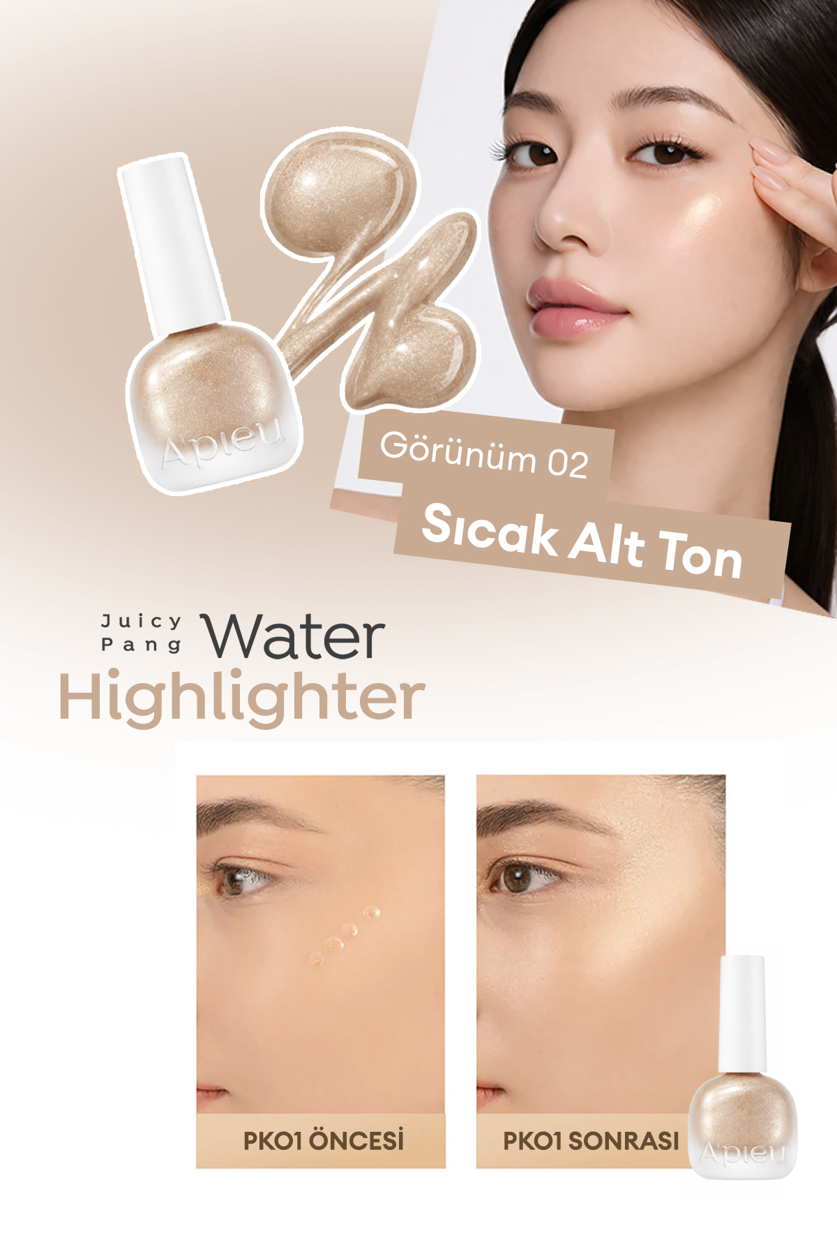 Missha Ciltle Bütünleşen Kalıcı Likit Aydınlatıcı Juicy-Pang Water Highlighter (GD01) - Görsel 3