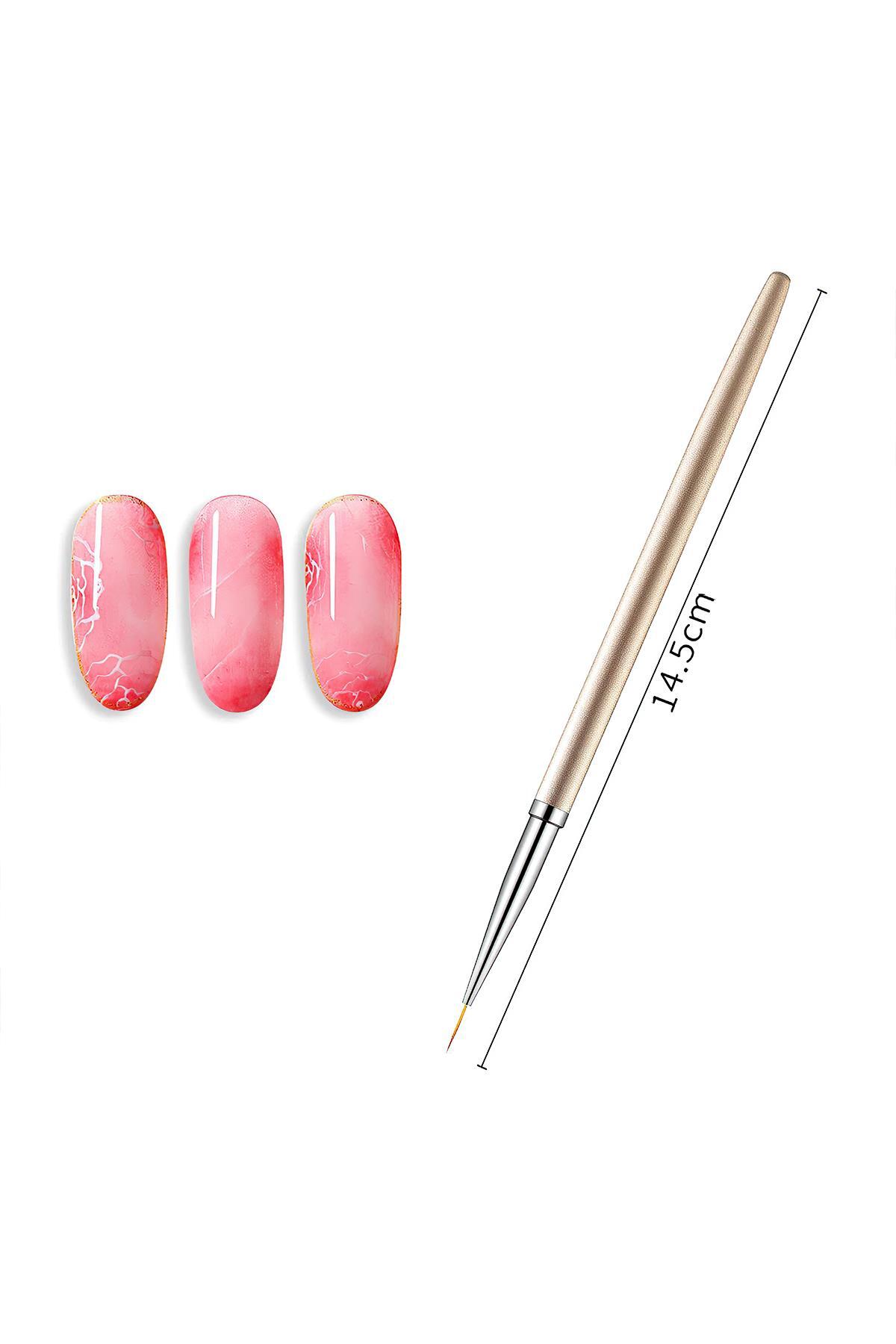 MOZIUR 3'lü Nail Art Tırnak Desen Fırça Seti - Görsel 3