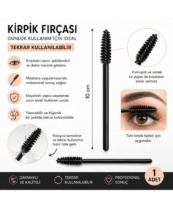 Keyfi Sepet Kirpik ve Kaş Şekillendirici Fırça Siyah Spiral Tarak Fırça Maskara Uygulama Fırçası 1 Adet