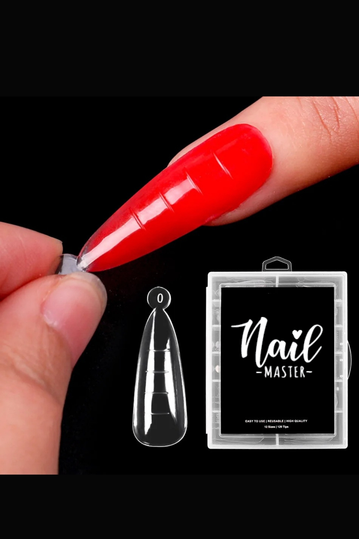 Nail Master 12 Farklı Boy 120 Adet Stiletto Poly Jel Kalıp Tips Polijel 120'Lİ - Görsel 3