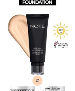 Note Cosmetics Luminous Moisturizing Spf 15 Nemlendirici Etkili Parlak Bitişli Fondöten - 01 Beige