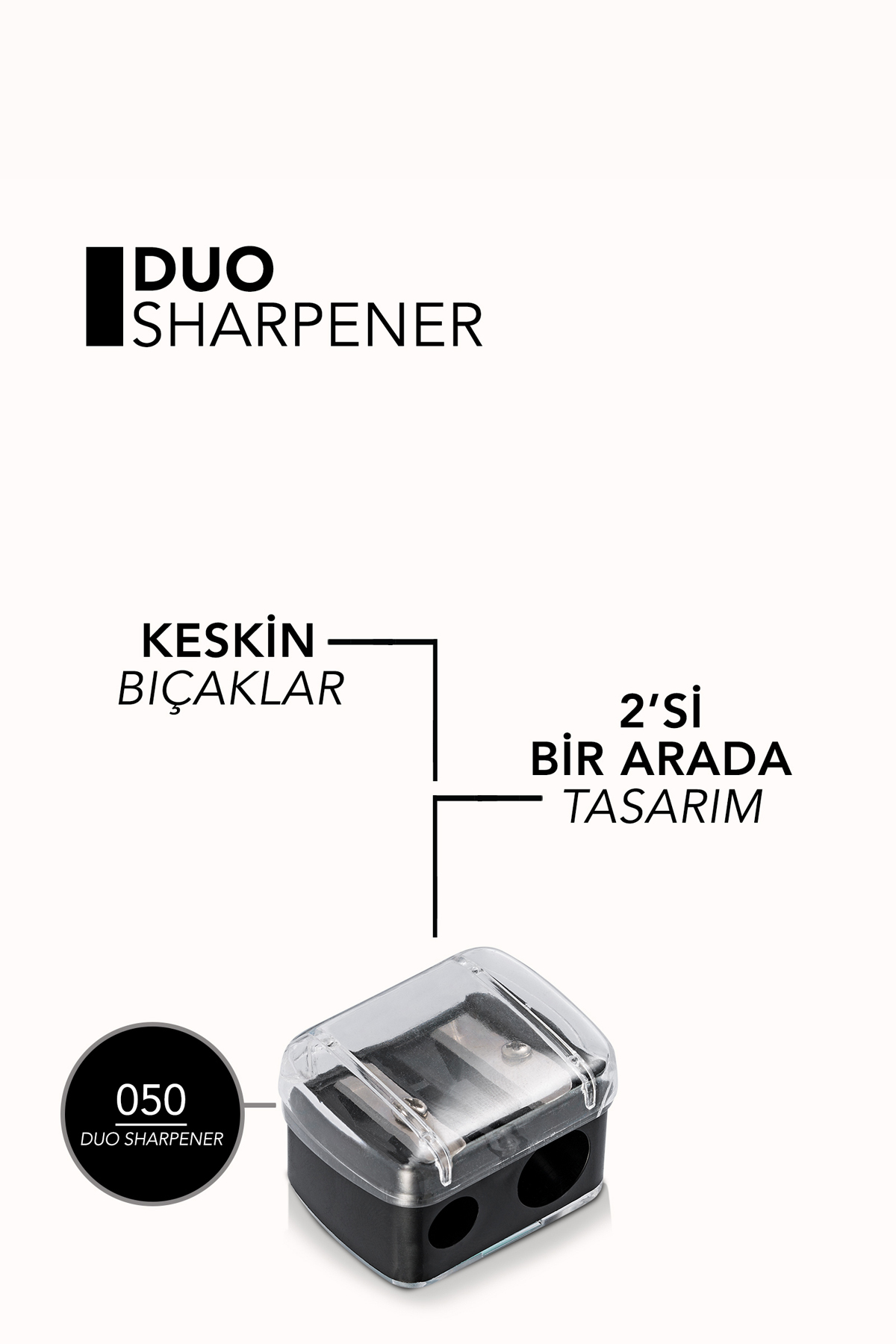 Flormar Ikili Kalemtıraş - Duo Sharpener - 050 - 8690604598601 - Görsel 3